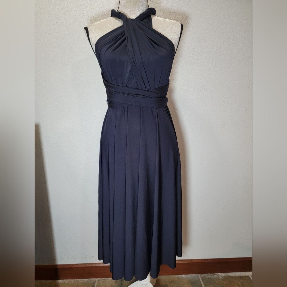 NWOT The Dessy Collection Twist Wrap Dress Size  Small in Midnight